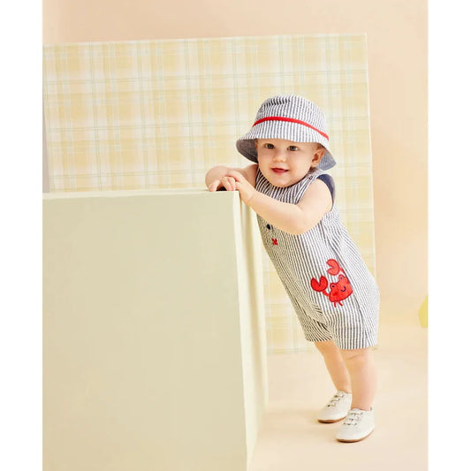 Crab Woven Sunsuit & Hat