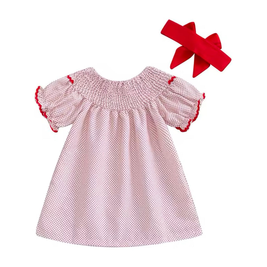 Santa Dress w Black Dots PEEK A BOO