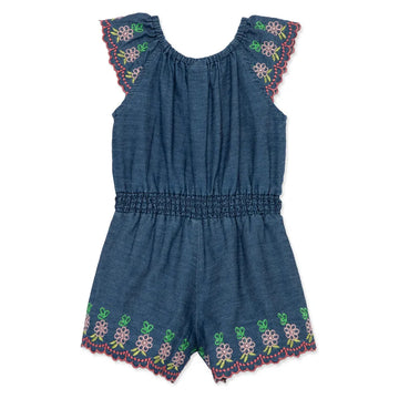 Chambray Woven Romper PEEK A BOO