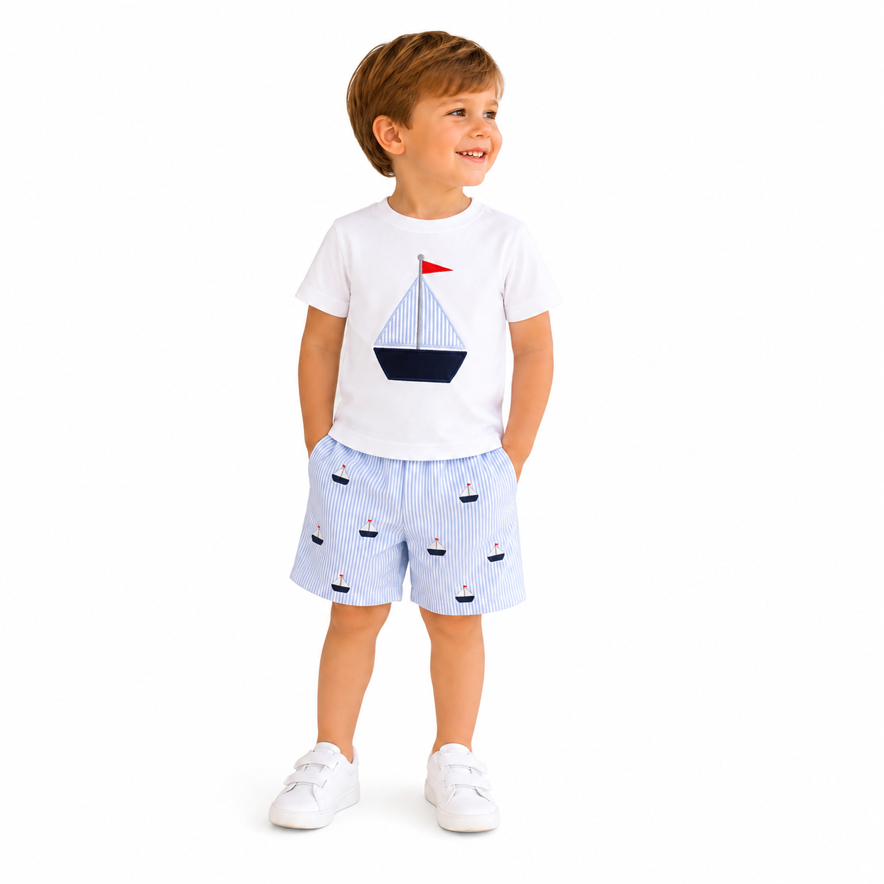 Blue Sailboat Set Peek A Boo