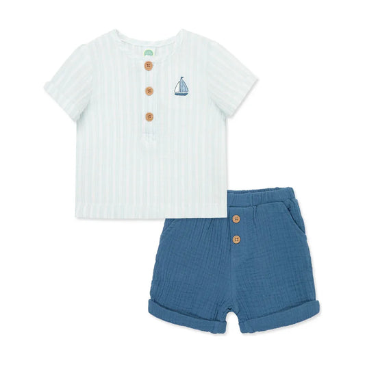 Sailboat Gauze Short Set PEEK A BOO