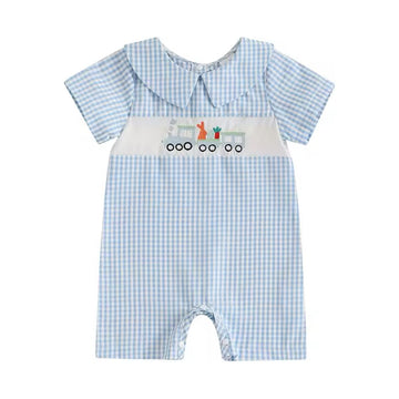 Blue Easter Romper PEEK A BOO