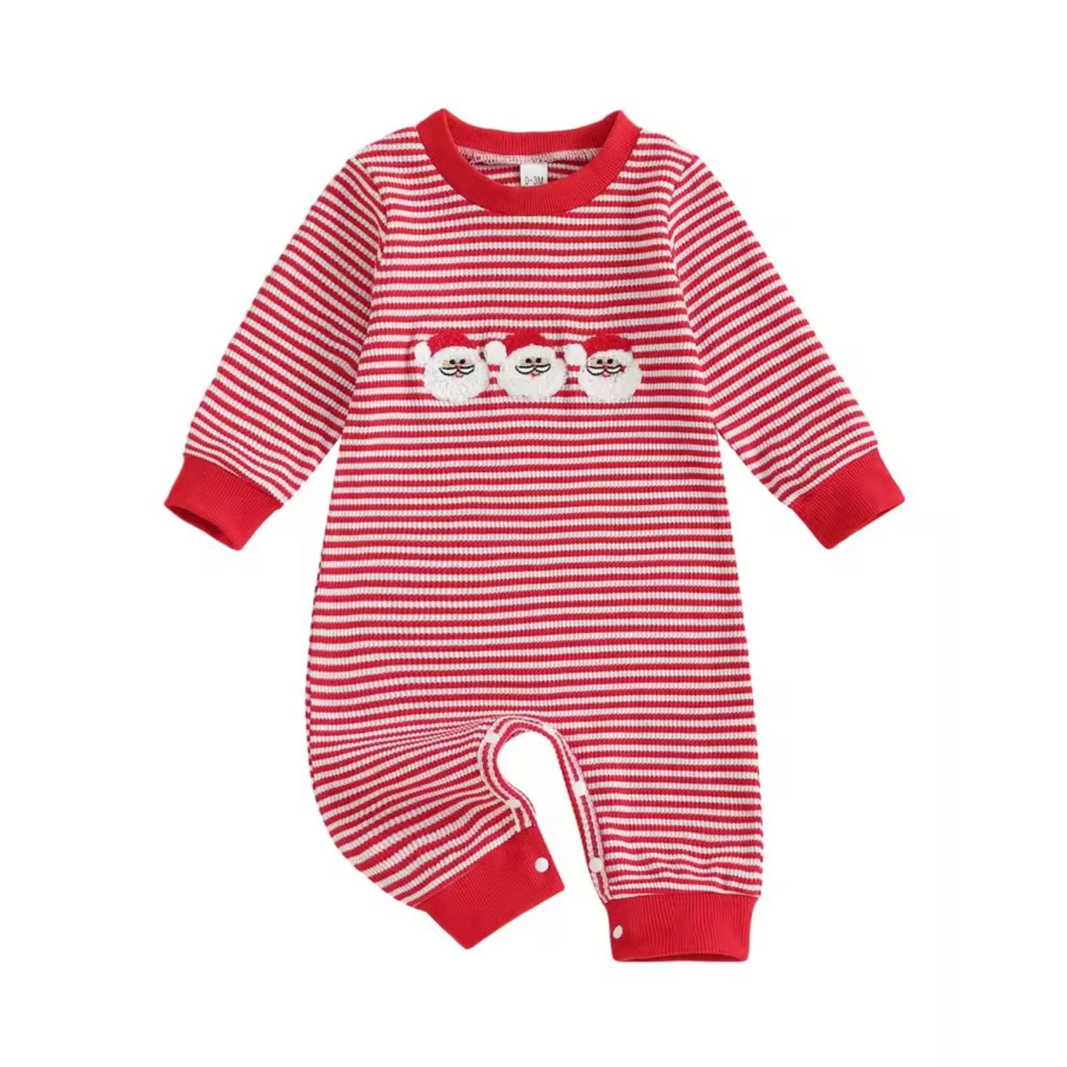 Christmas Stripe Romper Santa PEEK A BOO
