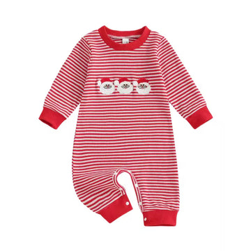 Christmas Stripe Romper Santa PEEK A BOO