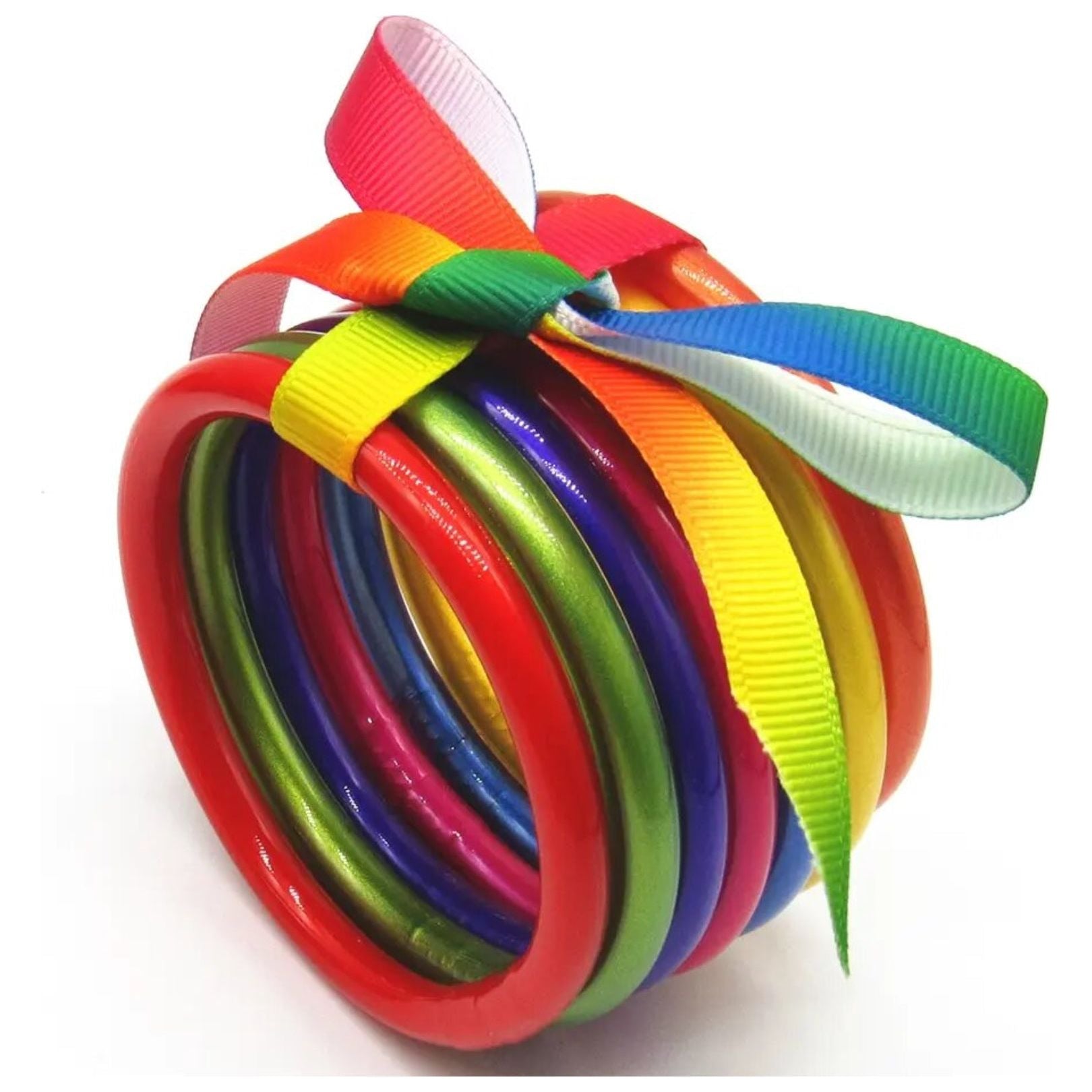 7pcs/Set  Bowknot Jelly Bangle PEEK A BOO