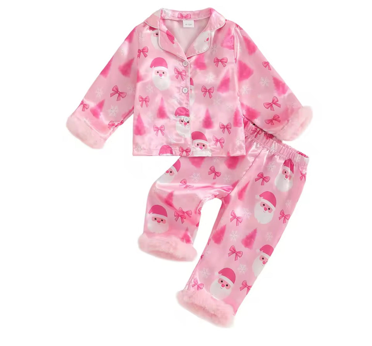 Girls Christma Satin Pajamas PEEK A BOO