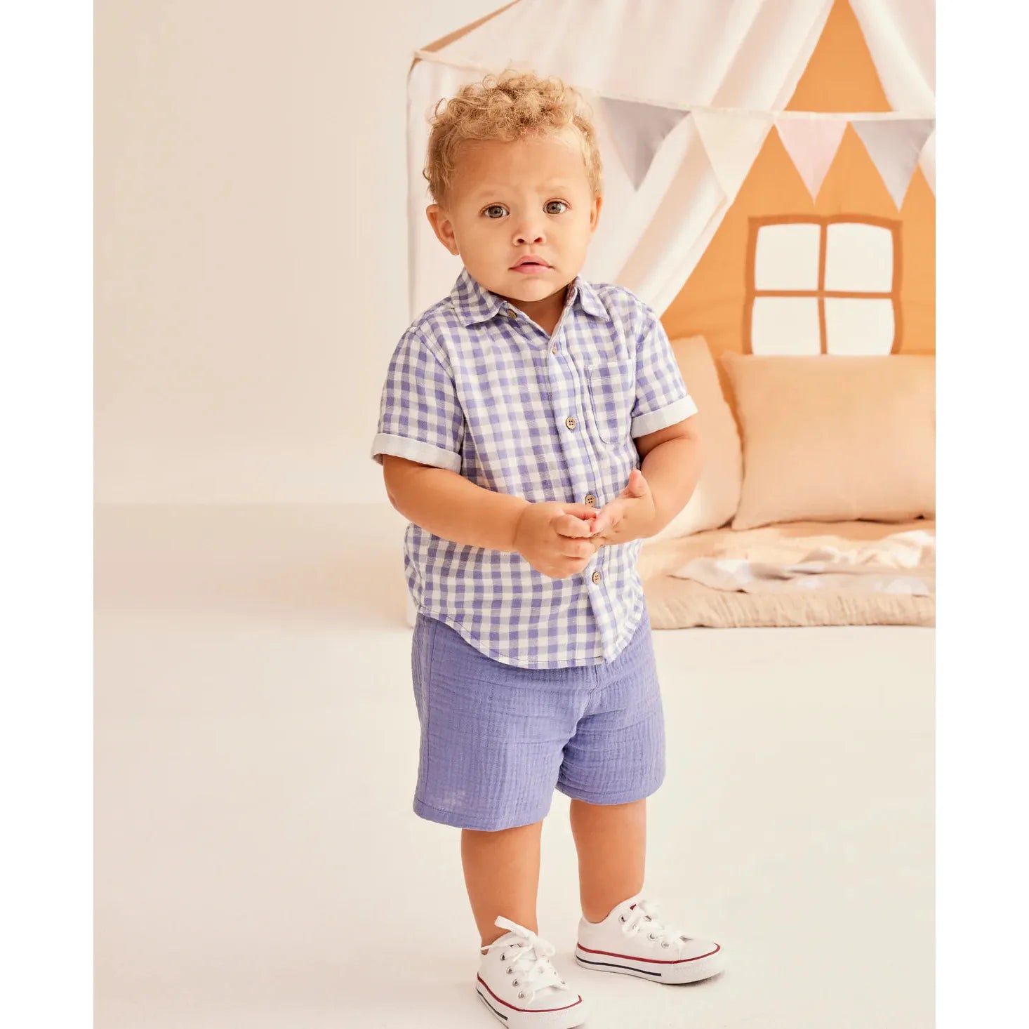 Check Gauze Short Set PEEK A BOO