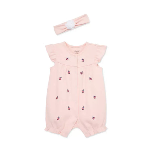 Baby Girls Ladybug Romper with Headband