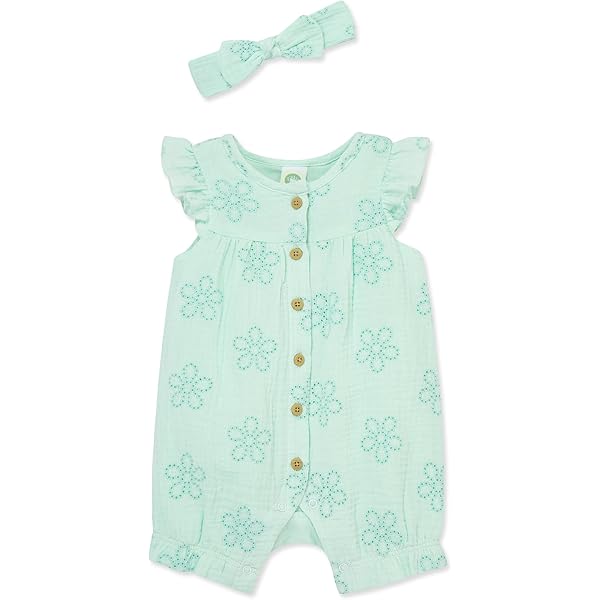 Eyelet Romper with Headband PEEK A BOO