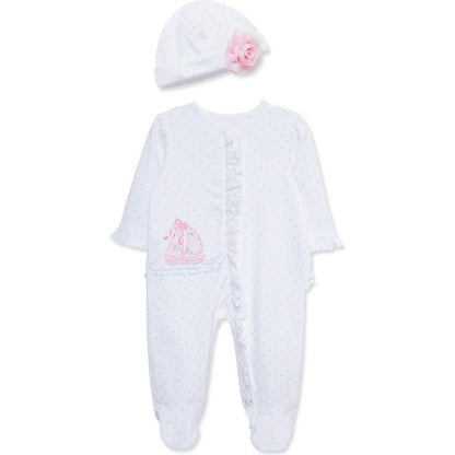 Breezy Ruffle Footie & Hat Set