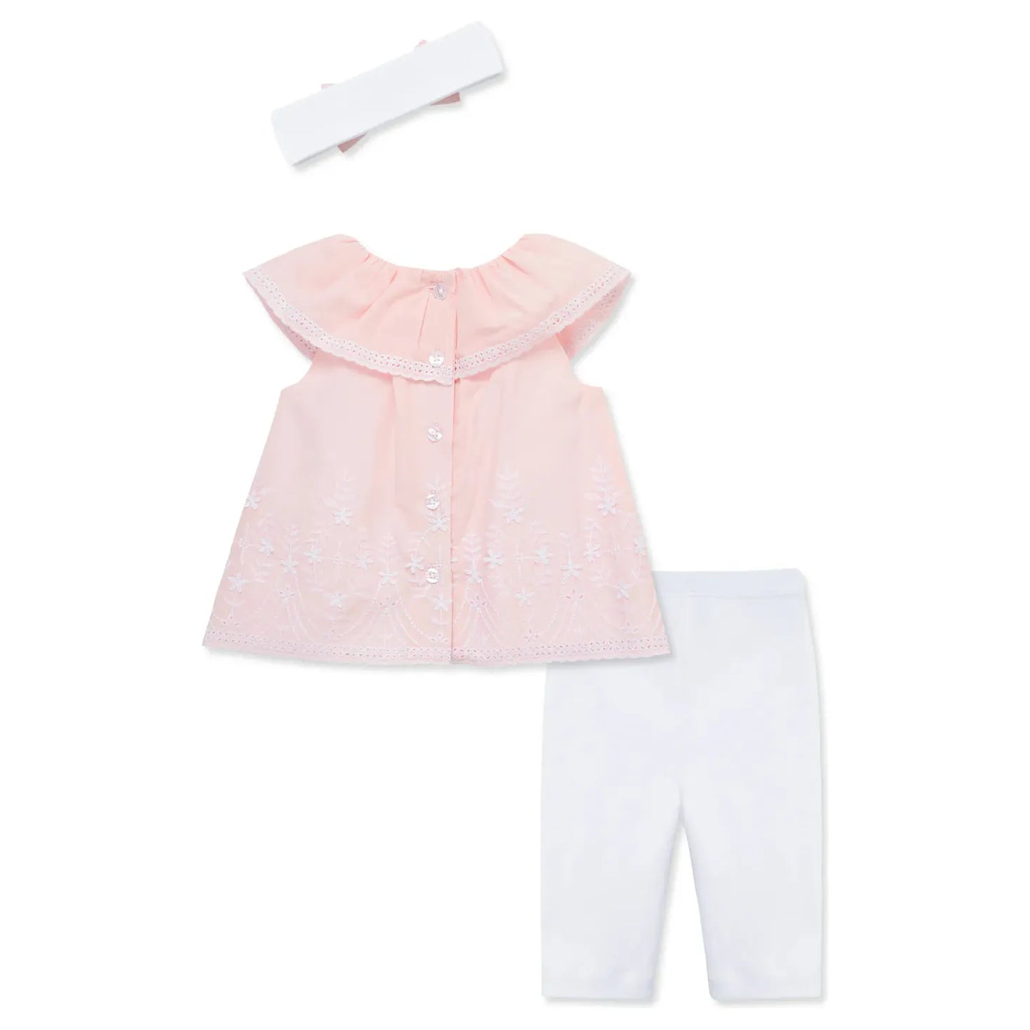 pink eyelet woven tunic set