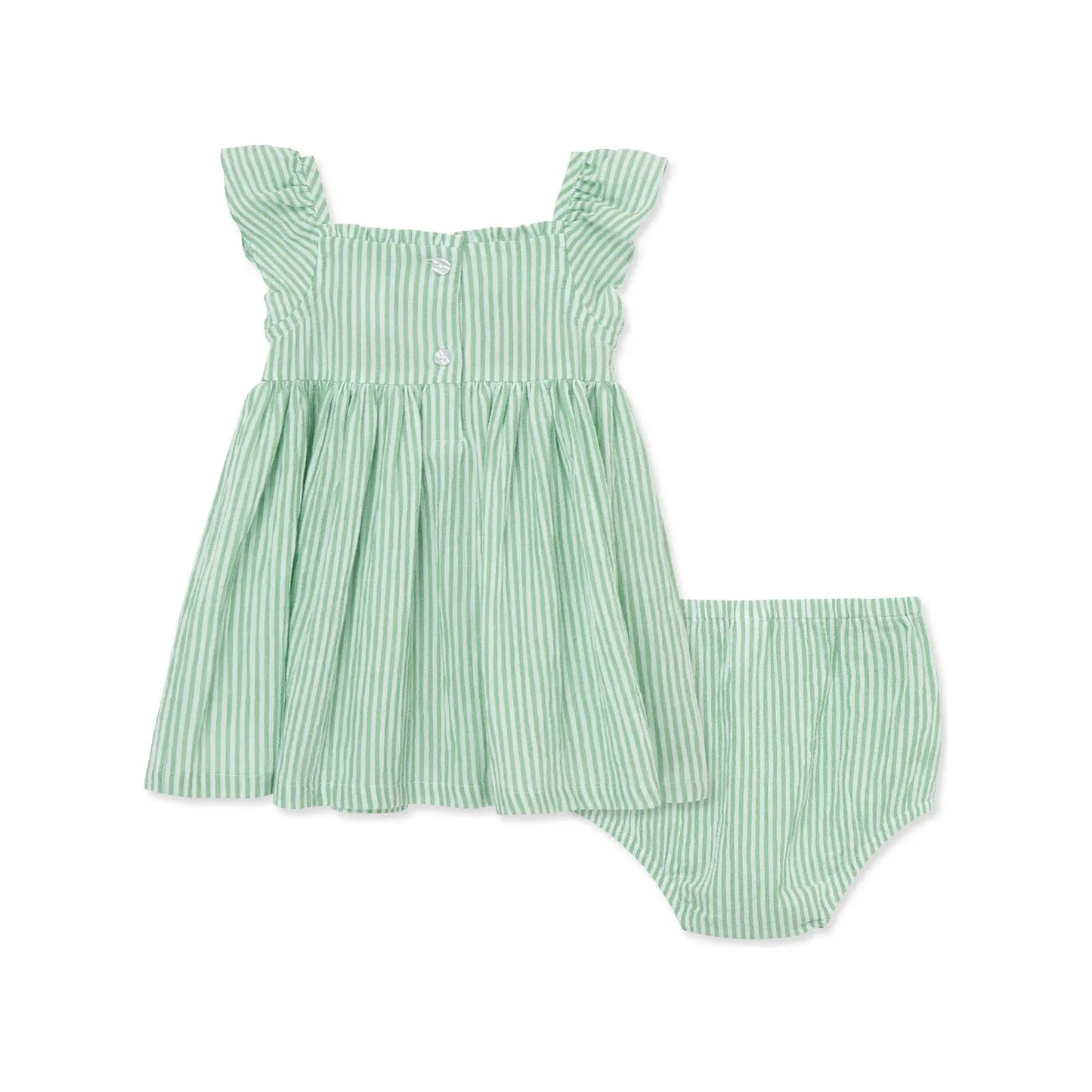 green embroidered sundress with panty