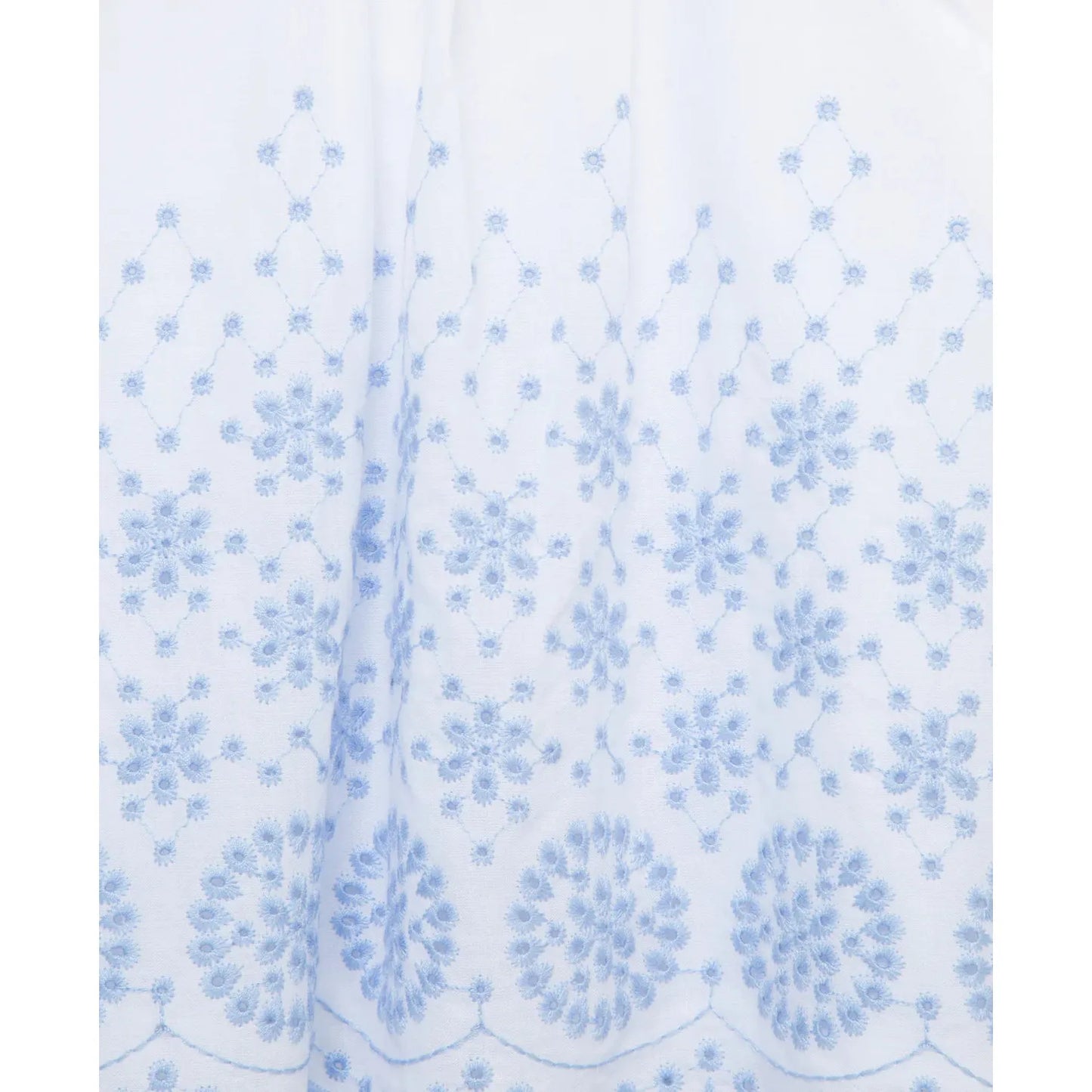 blue eyelet woven tunic set