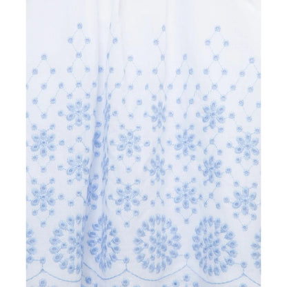Blue Eyelet Woven Tunic Set
