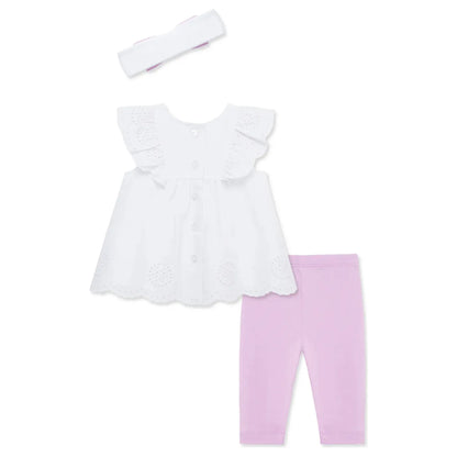 Sweet Eyelet Woven Tunic Set
