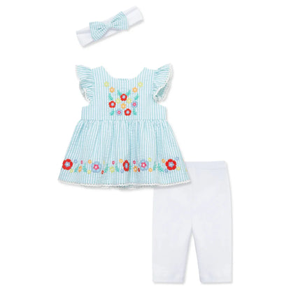Happy Flowers Woven Tunic Set