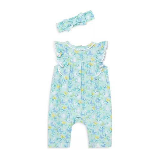 Girls' Butterflies Jumpsuit & Headband