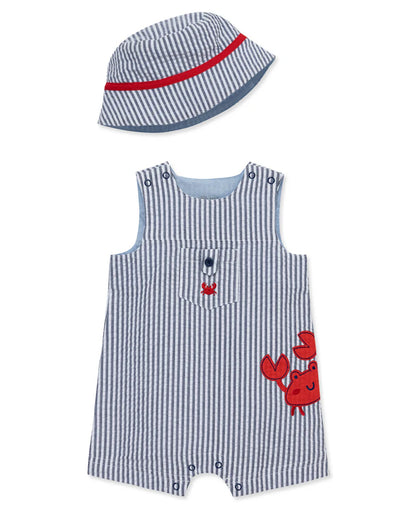 Crab Woven Sunsuit & Hat
