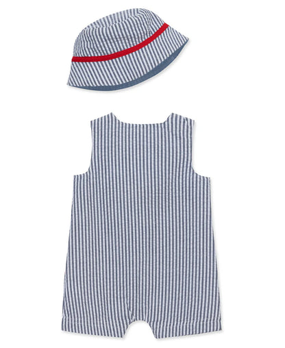 Crab Woven Sunsuit & Hat