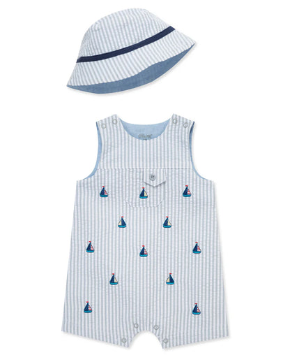 Sailboat Woven Sunsuit & Hat
