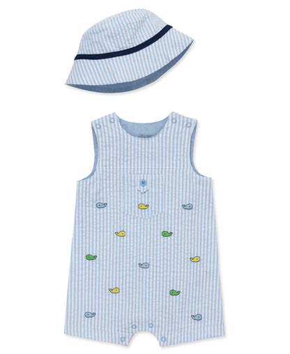 Whales Woven Sunsuit & Hat