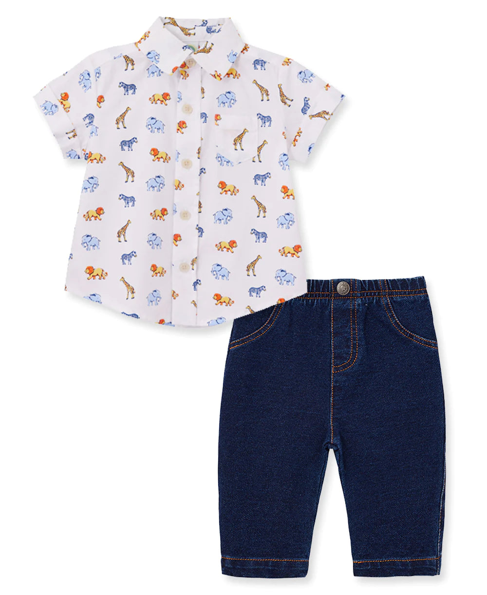 safari infant woven pant set