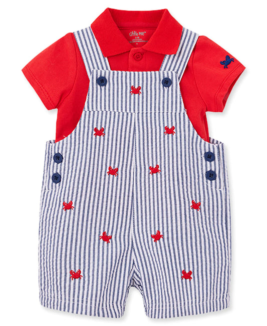 Crab Woven Infant Shortall Set