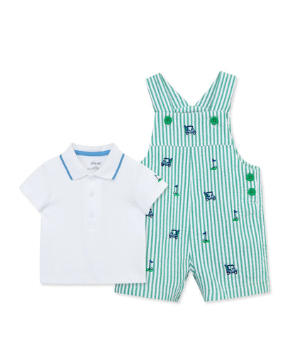 Cotton Polo & Golf Embroidered Shortalls Set