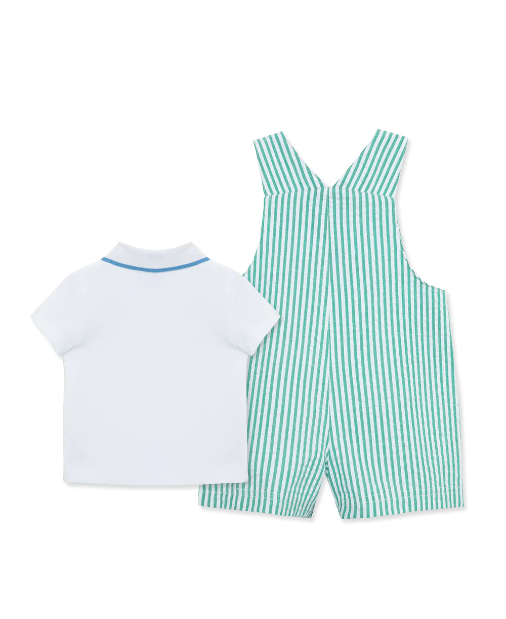 cotton polo & golf embroidered shortalls set