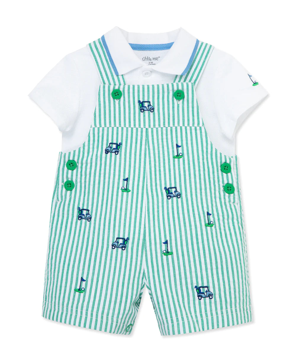 cotton polo & golf embroidered shortalls set