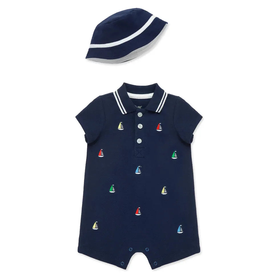 Sailboats Romper & Hat PEEK A BOO