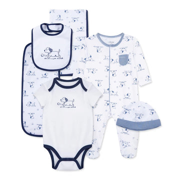 Newborn Puppy Toile Gift Box Little Me