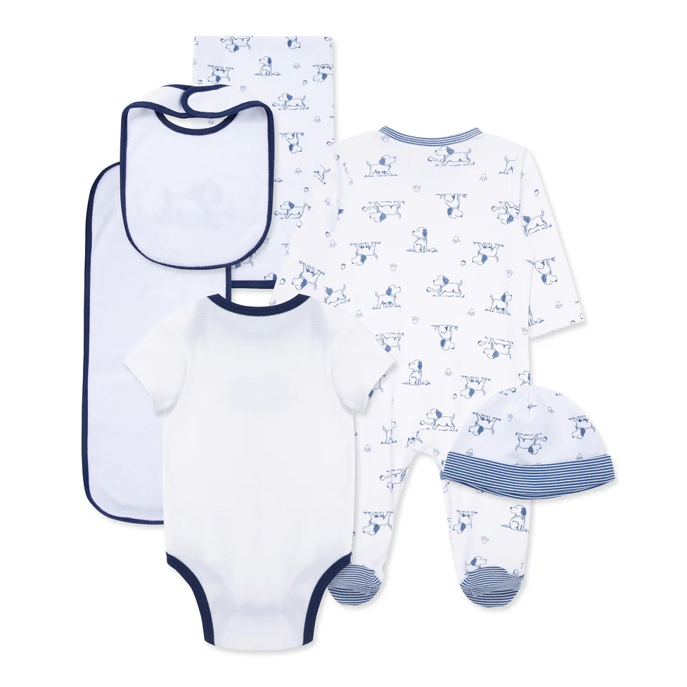 Newborn Puppy Toile Gift Box Little Me