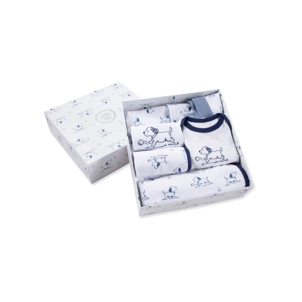 Newborn Puppy Toile Gift Box Little Me