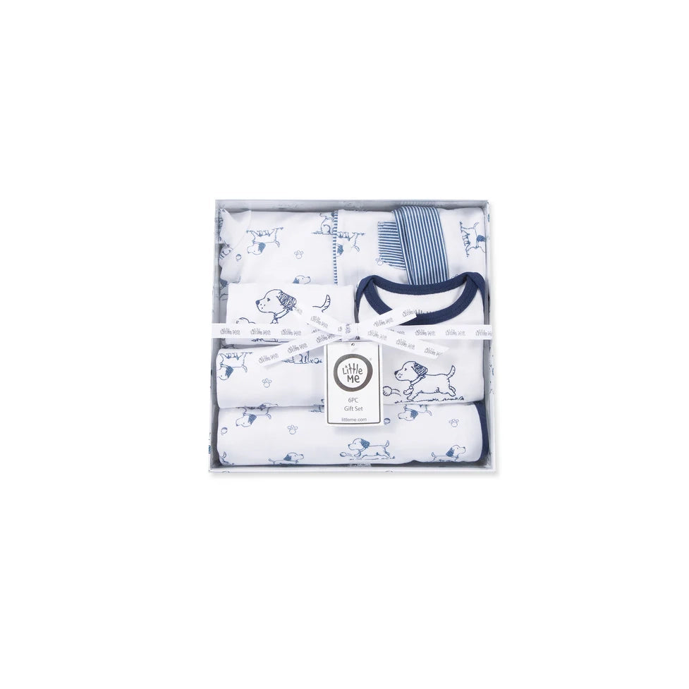 Newborn Puppy Toile Gift Box Little Me
