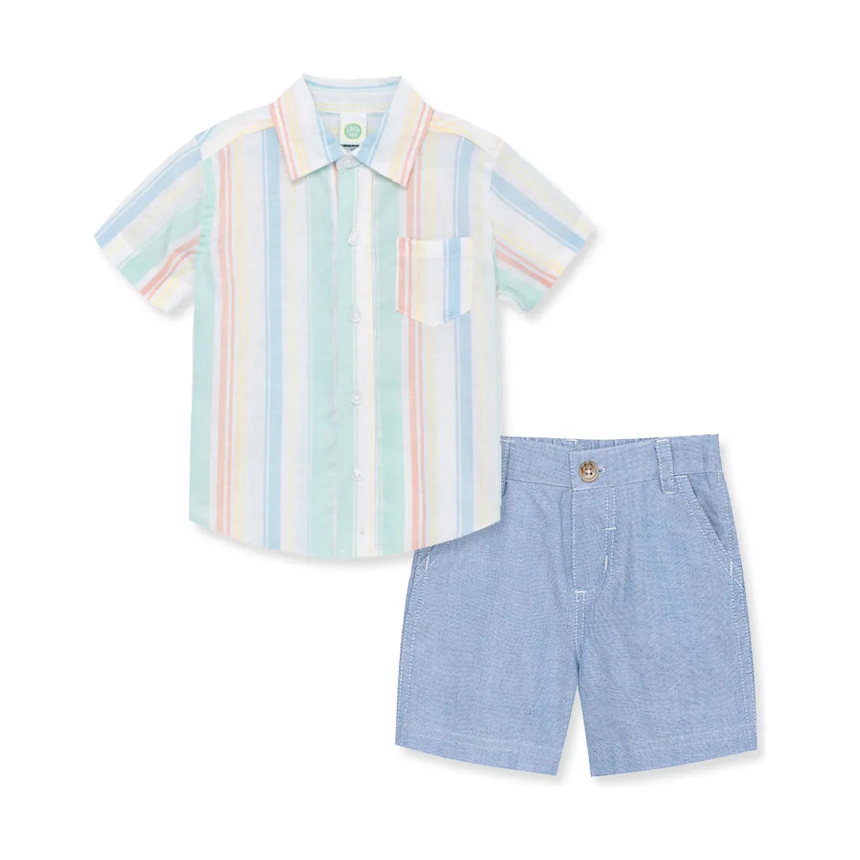 Stripe Woven Toddler Short Set PEEK A BOO