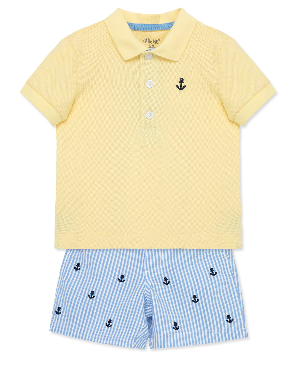 anchor polo toddler short set