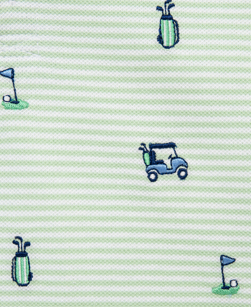 Golf Polo Short Set - Blue/Green Little Me