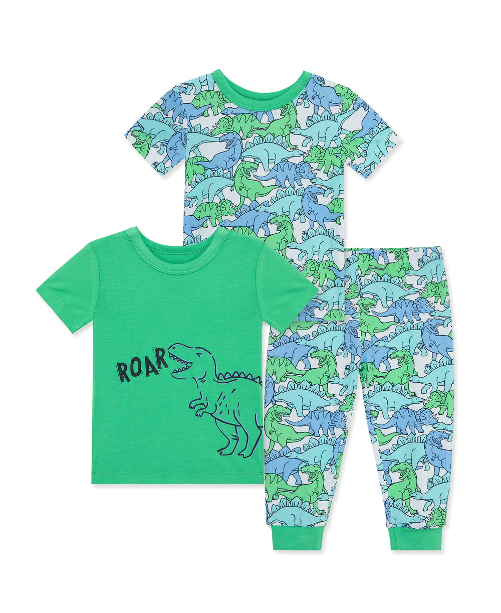 dino 3-piece bamboo toddler pajama set