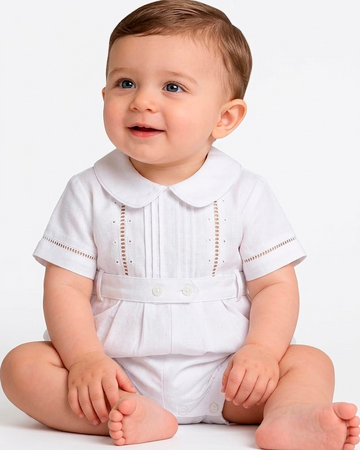 Benjamin White Romper PEEK A BOO