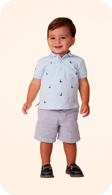 Sailboat Polo & Shorts Set PEEK A BOO