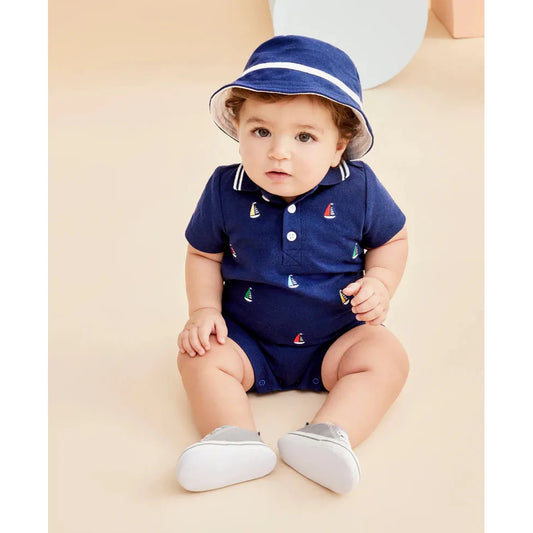 Sailboats Romper & Hat