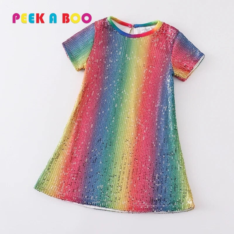 rainbow sequins dress