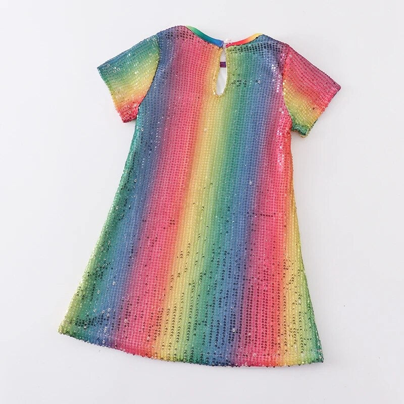 rainbow sequins dress