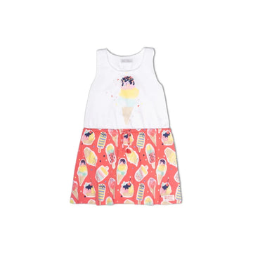 Red white knitted dress for girl Really Sweet PEEK A BOO