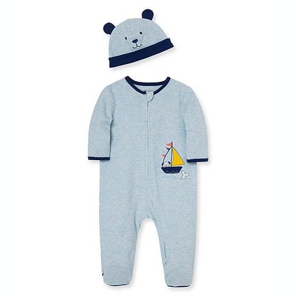 Baby Boys Splash Puppy Footies and Hat