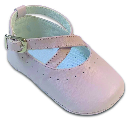 Karela Pink Pre-Walk Crossed Straps Shoes