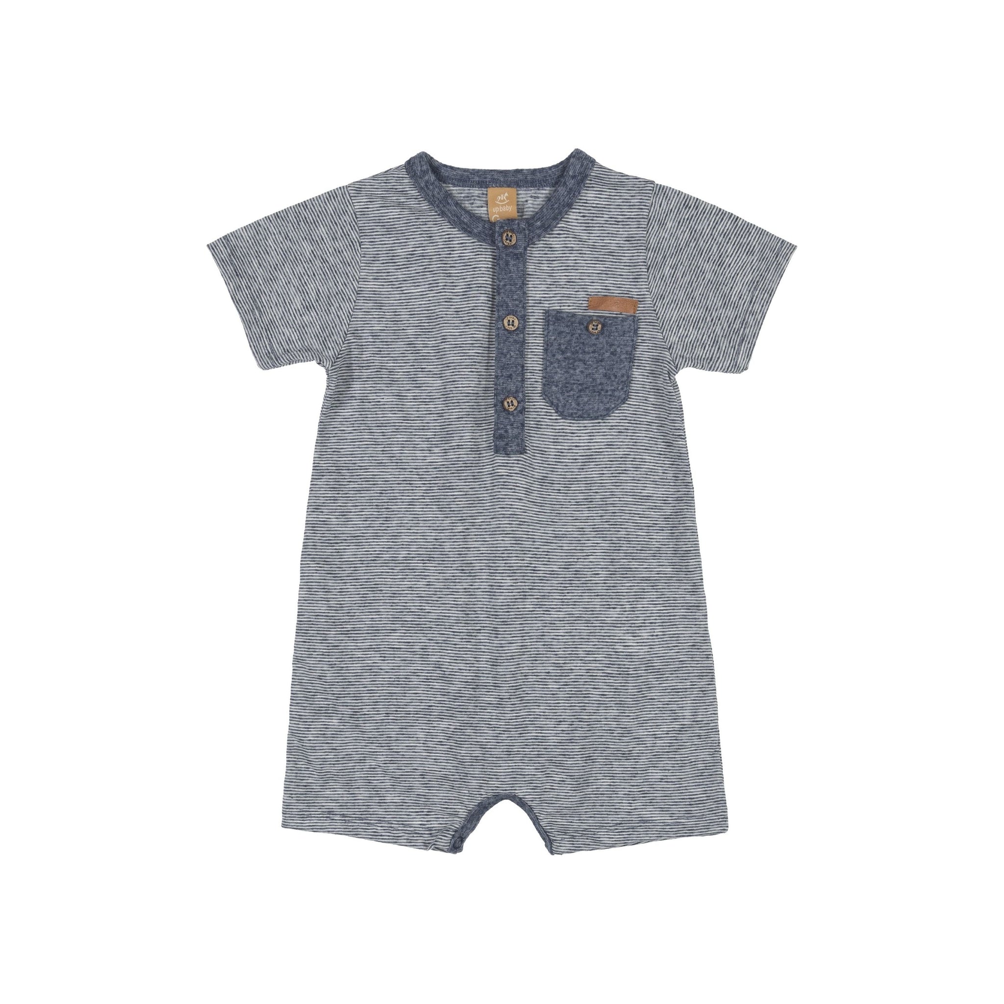 Blue Stripes Romper PEEK A BOO