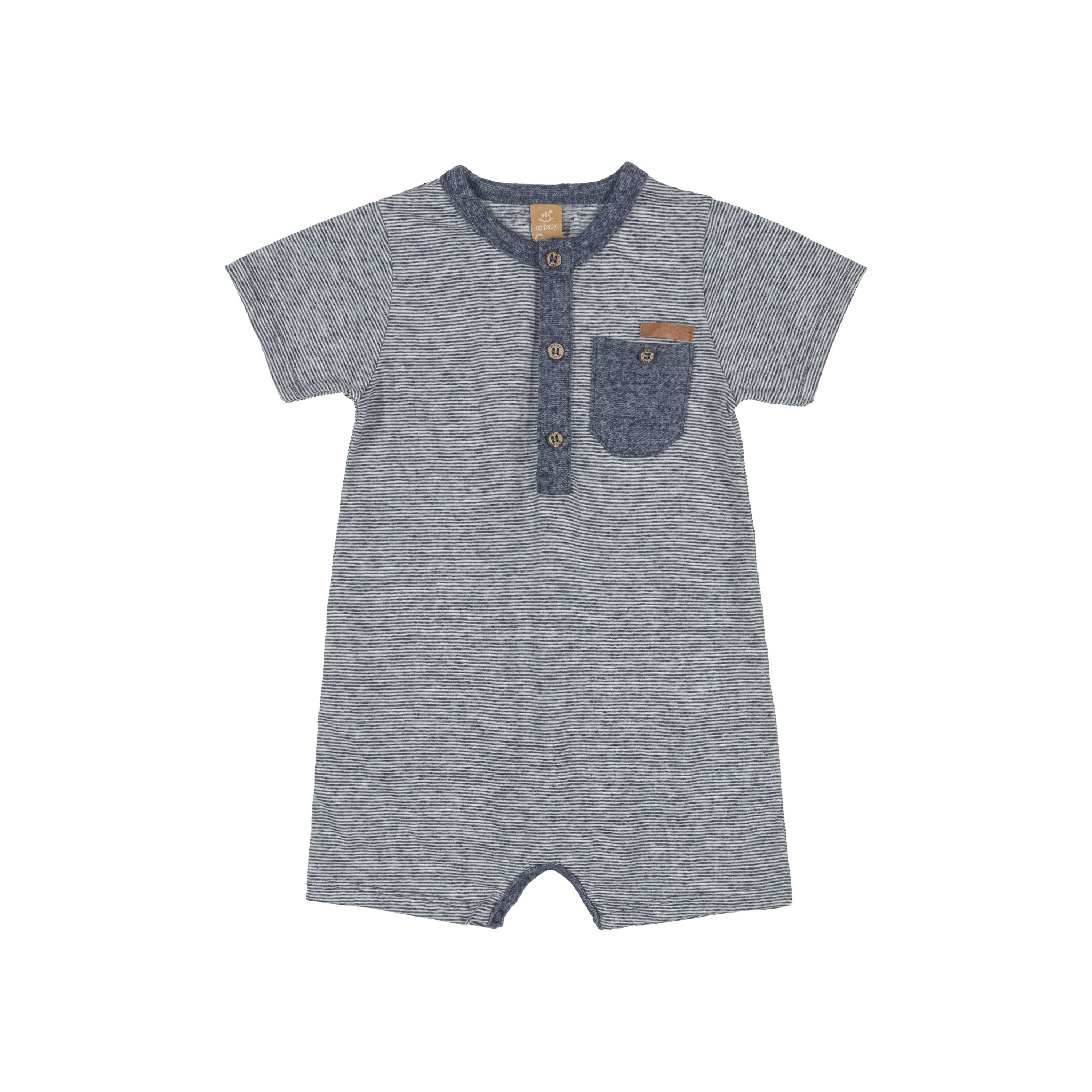 Blue Stripes Romper PEEK A BOO