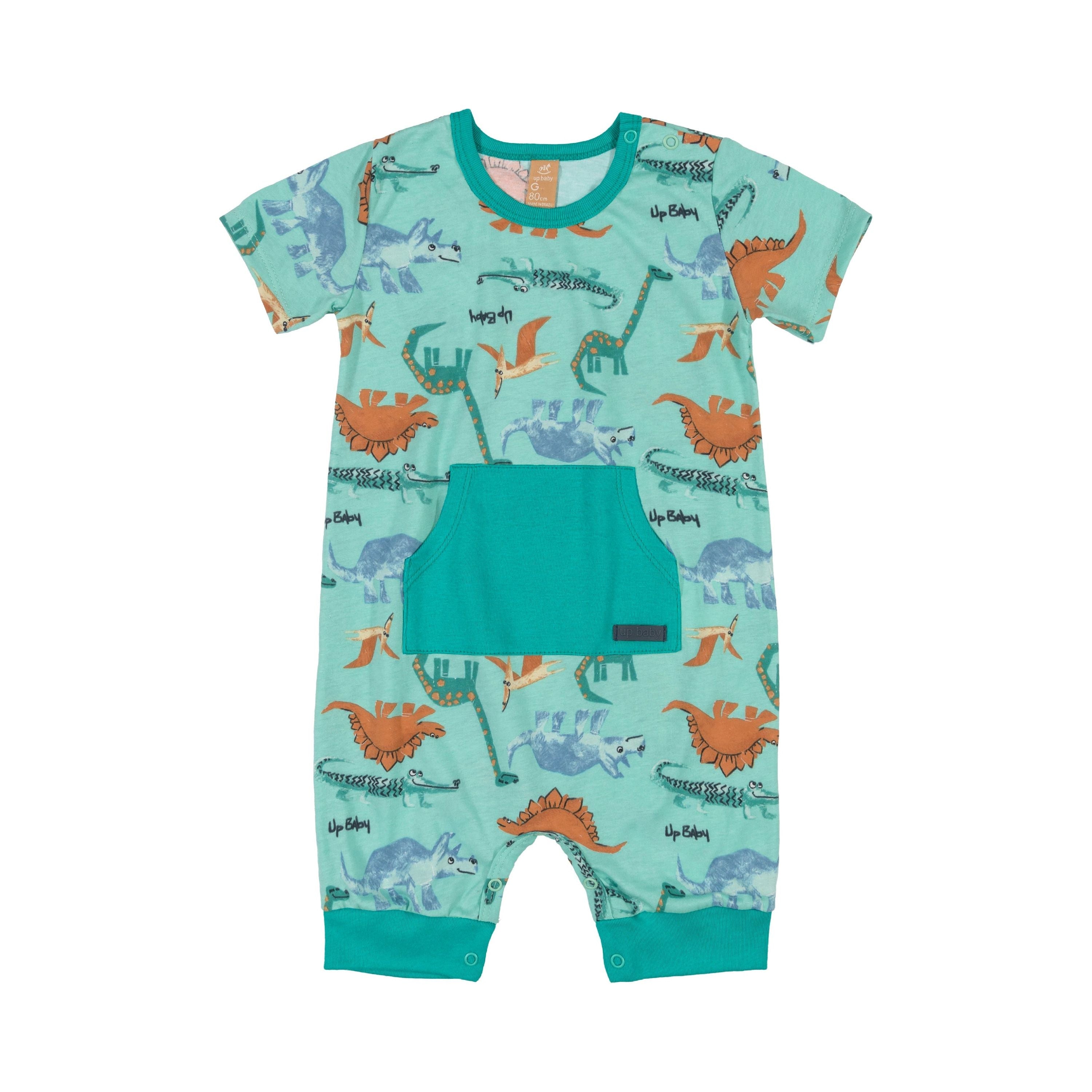 Green Dinosaur Romper PEEK A BOO